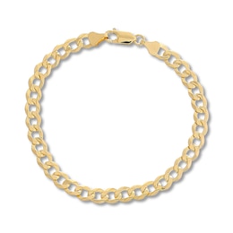 Solid Curb Chain Bracelet 6.7mm 14K Yellow Gold 8.5&quot;