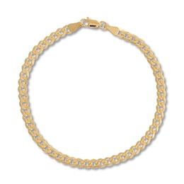 Solid Curb Chain Bracelet 14K Yellow Gold 8&quot;