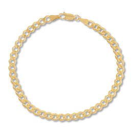 Solid Curb Chain Bracelet 3.7mm 14K Yellow Gold 8&quot;