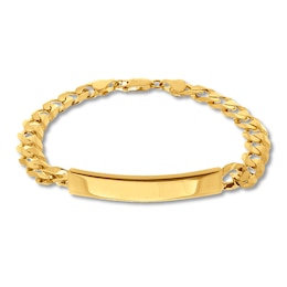 ID Solid Link Bracelet 14K Yellow Gold 8.5&quot;