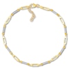 Thumbnail Image 1 of Solid 10K Two-Tone Gold Anklet Adjustable 10"