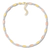 Thumbnail Image 1 of 10K Tri-Color Gold Anklet Adjustable 10"