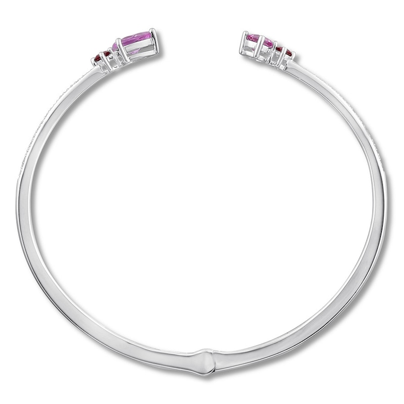 Lab-Created Ruby/Lab-Created Sapphire Bangle Sterling Silver