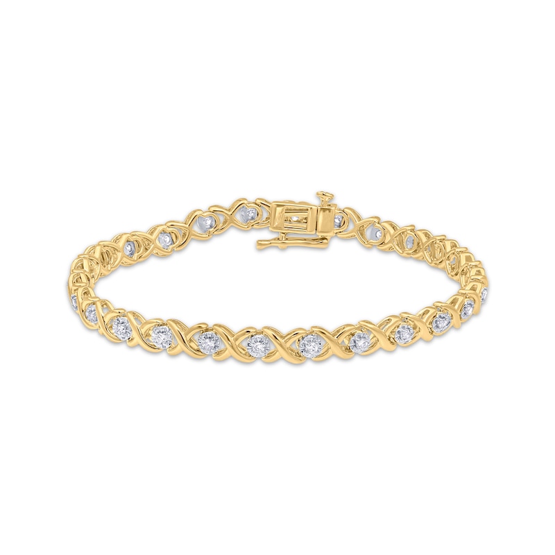 Diamond Bracelet 1/2 ct tw 10K Yellow Gold 7"