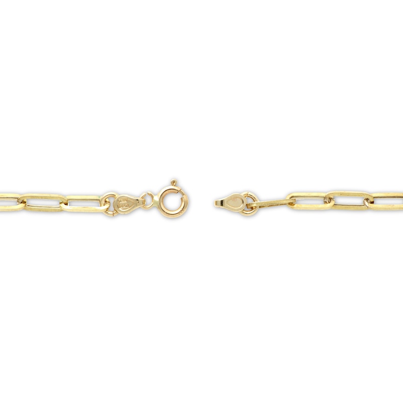 Hollow Paperclip Bracelet 10K Yellow Gold 7.5"