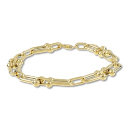 Stirrup Bracelet Hollow 10K Yellow Gold 7.5"