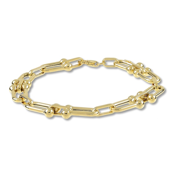 Stirrup Bracelet Hollow 10K Yellow Gold 7.5"