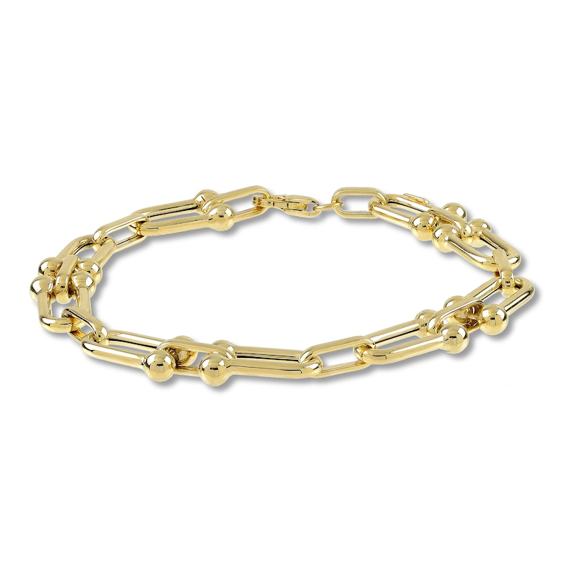 Main Image 1 of Stirrup Bracelet Hollow 10K Yellow Gold 7.5"