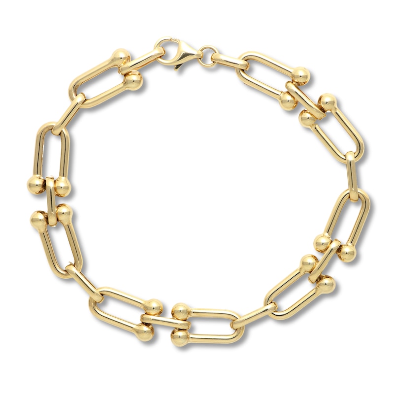 Main Image 2 of Stirrup Bracelet Hollow 10K Yellow Gold 7.5"