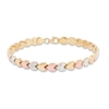 Thumbnail Image 0 of Stampato Heart Bracelet 10K Tri-Tone Gold 7.5"