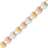 Thumbnail Image 2 of Stampato Heart Bracelet 10K Tri-Tone Gold 7.5"