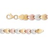 Thumbnail Image 3 of Stampato Heart Bracelet 10K Tri-Tone Gold 7.5"