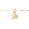 Thumbnail Image 1 of Polished Paperclip Chain Cross & Medallion Bracelet 14K Yellow Gold 7.5"