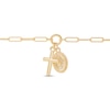 Thumbnail Image 1 of Polished Paperclip Chain Cross & Medallion Bracelet 14K Yellow Gold 7.5"
