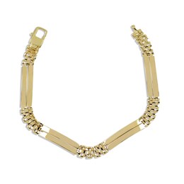Men's Link Bracelet 10K Yellow Gold 8.5&quot;