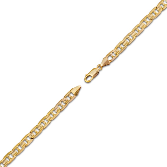 Mariner Chain Bracelet Solid 10K Yellow Gold 8.5"