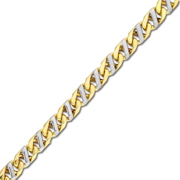 Hollow Mariner Chain Bracelet 10K Two-Tone Gold 8.5&quot;