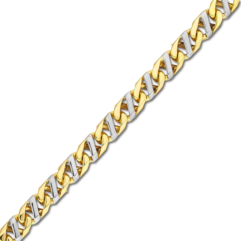 Hollow Mariner Chain Bracelet 10K Two-Tone Gold 8.5"