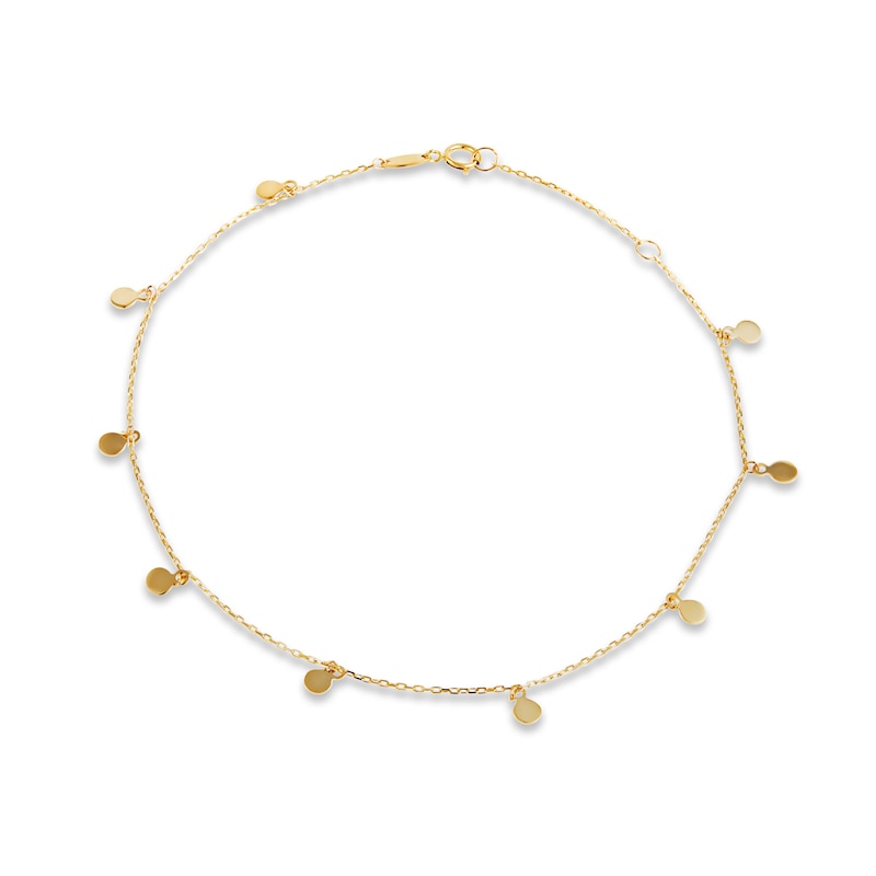 Dangle Anklet 10K Yellow Gold 10"
