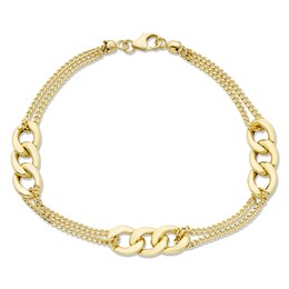 Curb Chain Bracelet 10K Yellow Gold 7.5&quot;