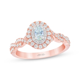 THE LEO First Light Diamond Oval & Round-Cut Twist Engagement Ring 3/4 ct tw 14K Two-Tone Gold