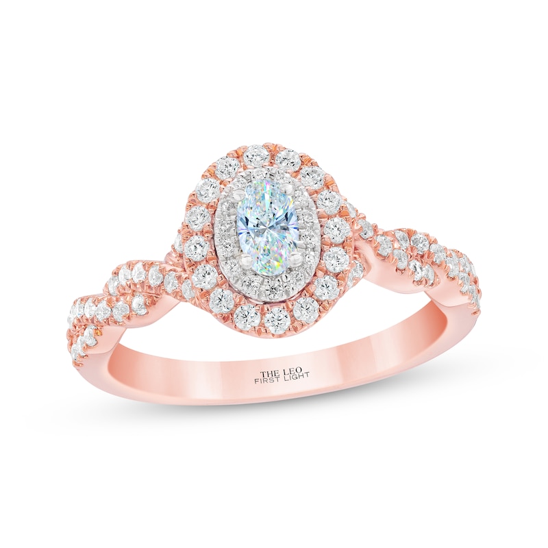 THE LEO First Light Diamond Oval & Round-Cut Twist Engagement Ring 3/4 ...