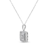 Thumbnail Image 2 of Diamond Cushion Frame Necklace 1/5 ct tw Sterling Silver 18"
