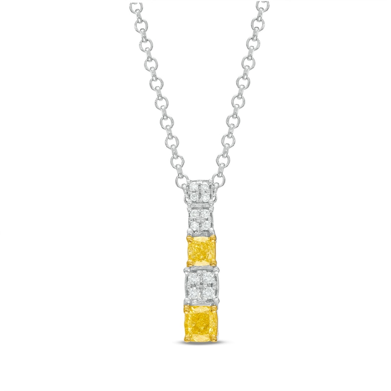 Main Image 1 of Le Vian Sunny Yellow Diamond Necklace 3/8 ct tw 14K Two-Tone Gold 19"
