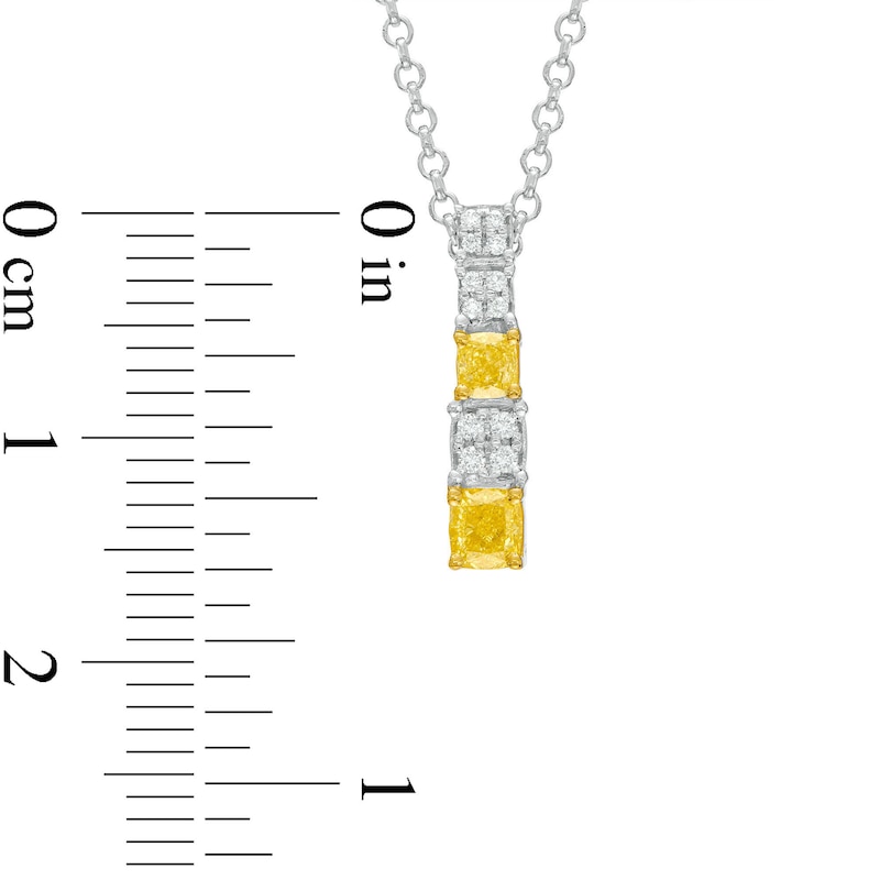 Main Image 2 of Le Vian Sunny Yellow Diamond Necklace 3/8 ct tw 14K Two-Tone Gold 19"
