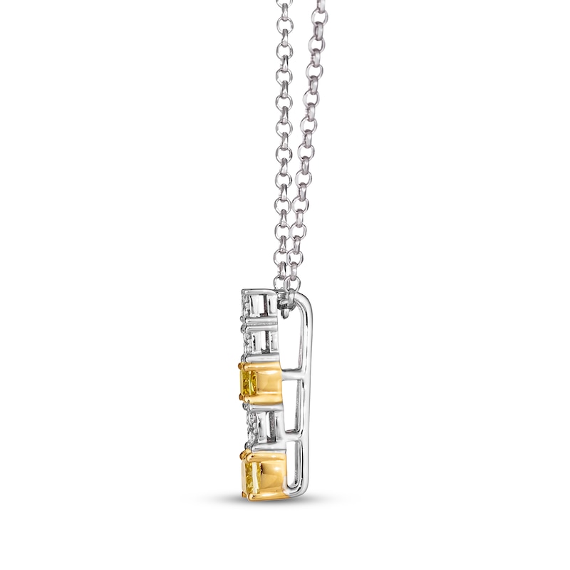 Main Image 3 of Le Vian Sunny Yellow Diamond Necklace 3/8 ct tw 14K Two-Tone Gold 19"