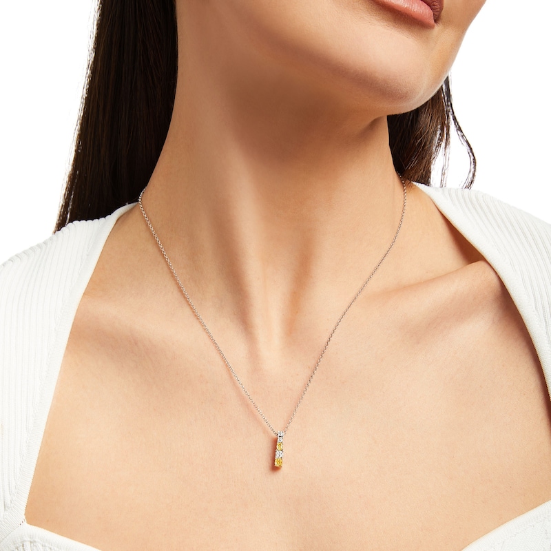 Main Image 4 of Le Vian Sunny Yellow Diamond Necklace 3/8 ct tw 14K Two-Tone Gold 19"