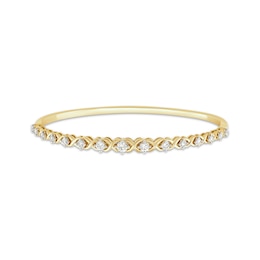 Round-Cut Diamond Bangle Bracelet 1 ct tw 10K Yellow Gold