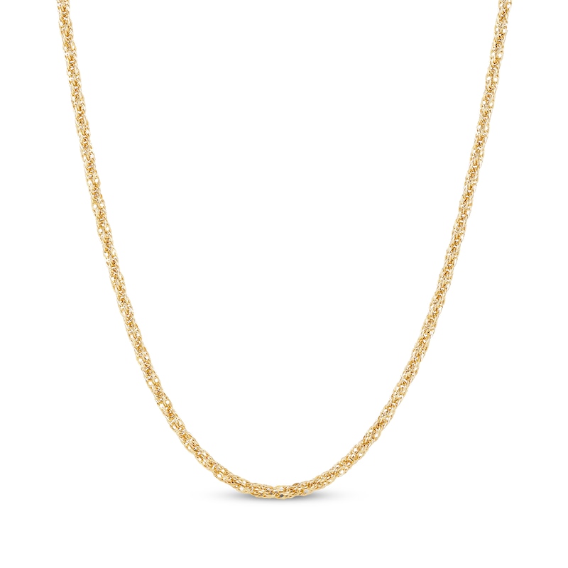 Main Image 3 of Toggle Rope Chain Necklace Hollow 10K Yellow Gold 17.75"