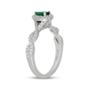 Thumbnail Image 5 of Neil Lane Pear-Shaped Natural Emerald & Diamond Halo Engagement Ring 3/8 ct tw 14K White Gold