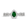 Thumbnail Image 6 of Neil Lane Pear-Shaped Natural Emerald & Diamond Halo Engagement Ring 3/8 ct tw 14K White Gold