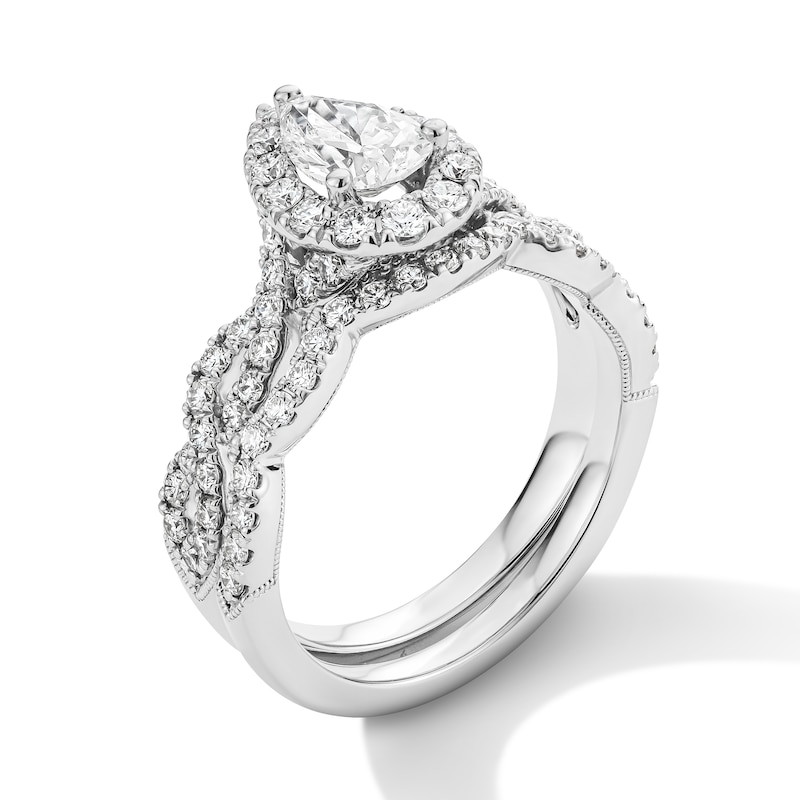 Main Image 2 of Neil Lane Artistry Pear-Shaped Lab-Grown Diamond Bridal Set 1-5/8 ct tw 14K White Gold