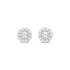Thumbnail Image 2 of Diamond Halo Stud Earrings 1/2 ct tw 10K White Gold