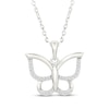 Thumbnail Image 1 of Diamond Butterfly Necklace 1/8 ct tw Sterling Silver 18"