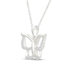 Thumbnail Image 2 of Diamond Butterfly Necklace 1/8 ct tw Sterling Silver 18"