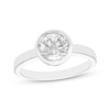 Thumbnail Image 0 of White Lab-Created Sapphire Solitaire Bezel-Set Ring Sterling Silver