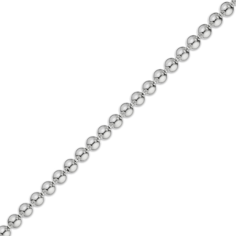 Main Image 2 of Bead Chain Necklace 5mm Solid Sterling Silver with Matte Black Finish 20"