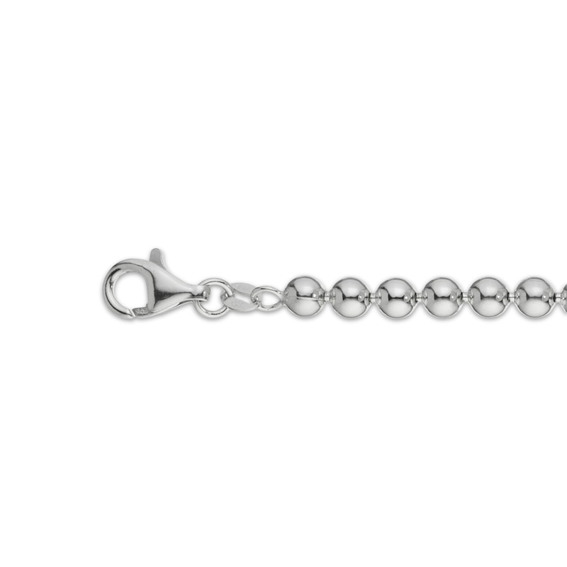 Main Image 3 of Bead Chain Necklace 5mm Solid Sterling Silver with Matte Black Finish 20"