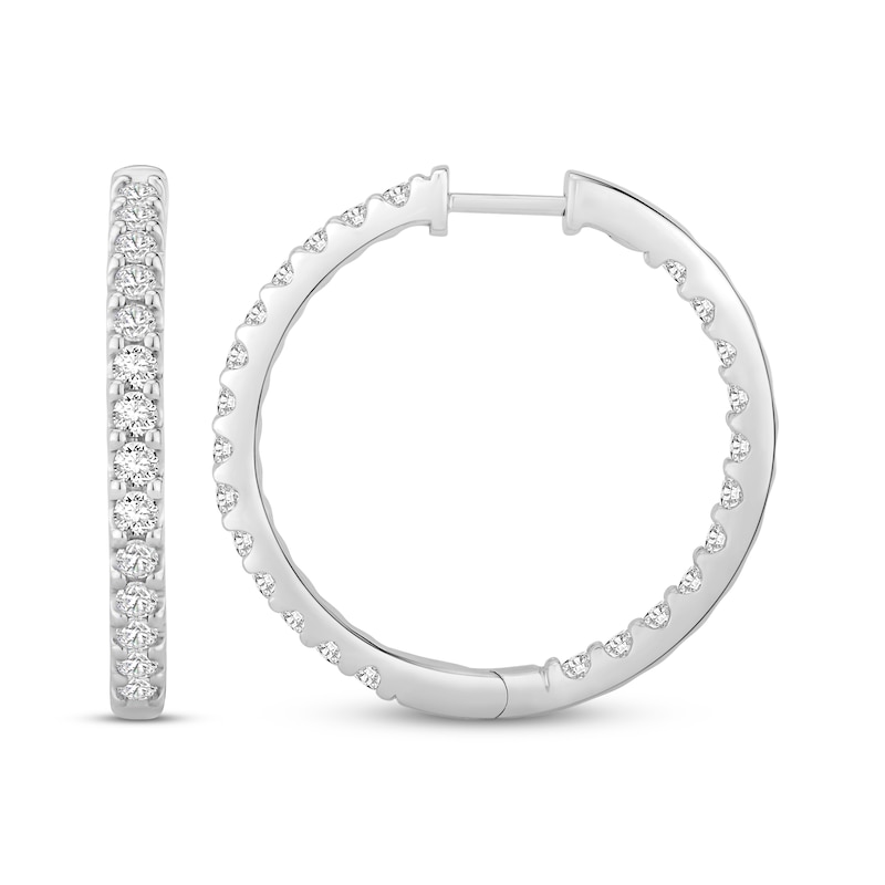 Main Image 1 of KAY Lab-Grown Diamonds Inside-Out Hoop Earrings 2 ct tw 14K White Gold