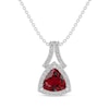 Thumbnail Image 1 of Trillion-Cut Lab-Created Ruby & White Lab-Created Sapphire Necklace Sterling Silver 18"