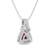 Thumbnail Image 3 of Trillion-Cut Lab-Created Ruby & White Lab-Created Sapphire Necklace Sterling Silver 18"