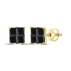 Thumbnail Image 1 of Men's Square-Cut Black Diamond Quad Stud Earrings 1 ct tw 10K Yellow Gold
