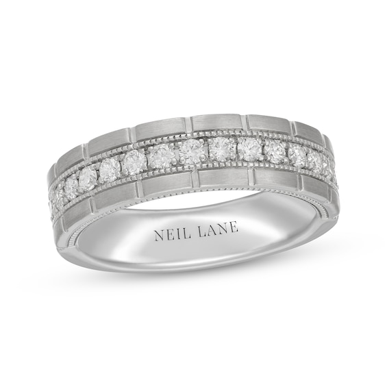 Neil Lane Men's Diamond Brick Edge Wedding Band 5/8 ct tw 14K White Gold