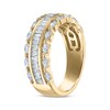 Thumbnail Image 2 of Marquise & Baguette-Cut Diamond Three-Row Anniversary Ring 1 ct tw 14K Yellow Gold
