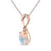 Thumbnail Image 2 of Oval-Cut Natural Opal & Diamond Accent Necklace 10K Rose Gold 18"