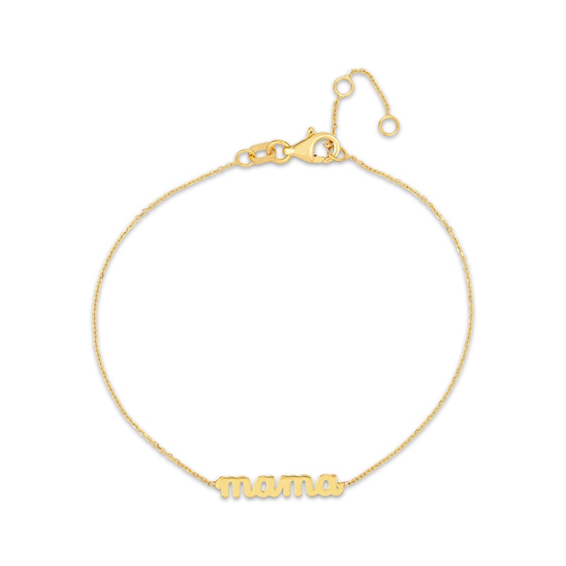 Main Image 1 of Cursive "Mama" Bracelet 14K Yellow Gold 8.25"